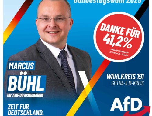 Mitgliederrundbrief: DANKE für 41,2% zur Bundestagswahl! Termine unserer DANKESCHÖN-Infostandtour und unserer Bürgerabende im März