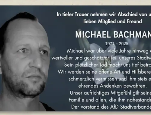 Stadtverband Gera trauert um Michael Bachmann